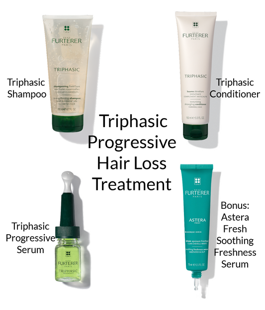 Rene Furterer Triphasic Progressive Treatment with Added Bonus Astera Fresh Soothing Serum!